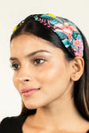 Tropical Knotted Headband - Black