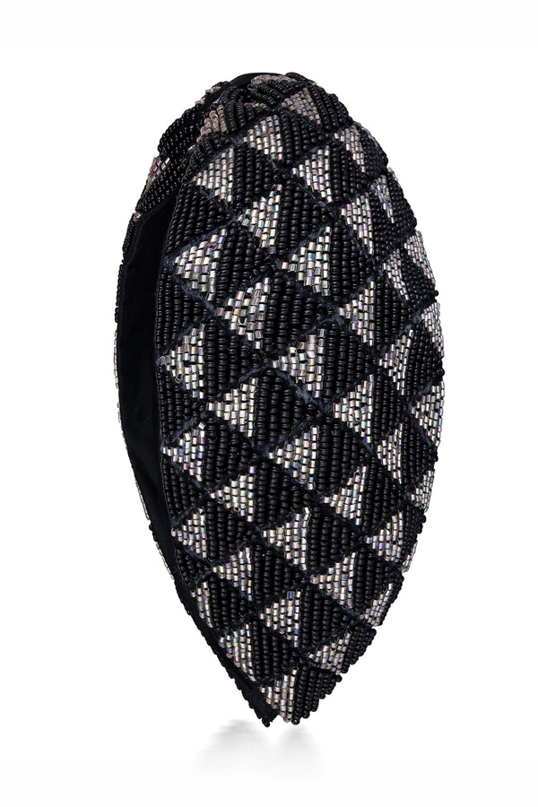 Selene Knotted Hair Band - Black & Silver