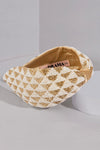 Selene Knotted Hair Band - White & Gold