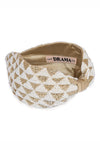 Selene Knotted Hair Band - White & Gold