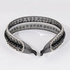 Crystal & Pearl Mesh Hair Band - Black