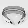 Black Mesh Hair Band with Silver Ribbon