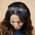 Mesh Hair Band with Crystals - Grey