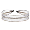 Mesh Hair Band with Crystals - Grey