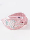 Pink embroidered headband