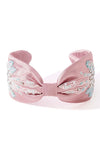 Pink embroidered headband