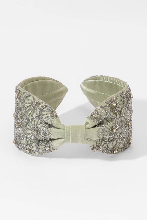 Sage Sparkle Embellished Headband