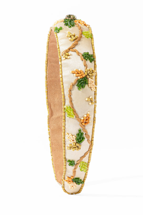 Golden Vine Embroidered Headband
