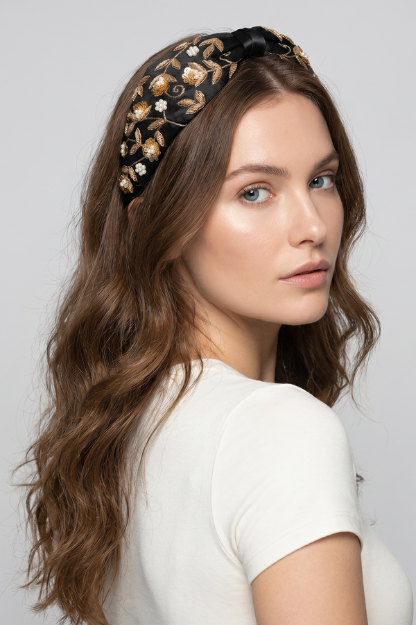 Midnight Bloom Embellished Headband