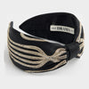 Kiara Knotted Headband - Black & Gold