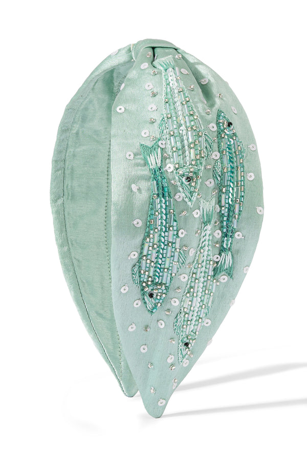 Sardine Embroidered Knotted Headband