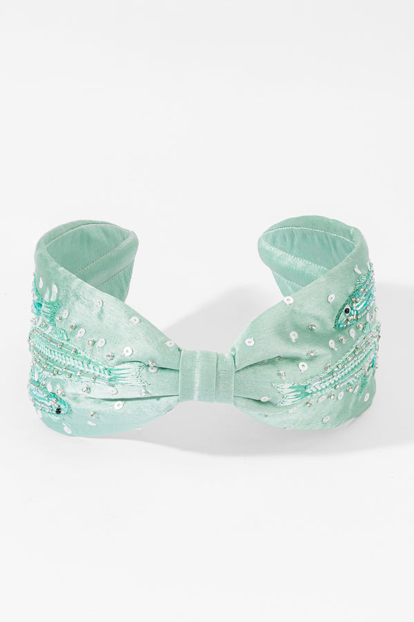 Sardine Embroidered Knotted Headband