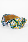 Limoncello Embellished Knotted Headband - Blue