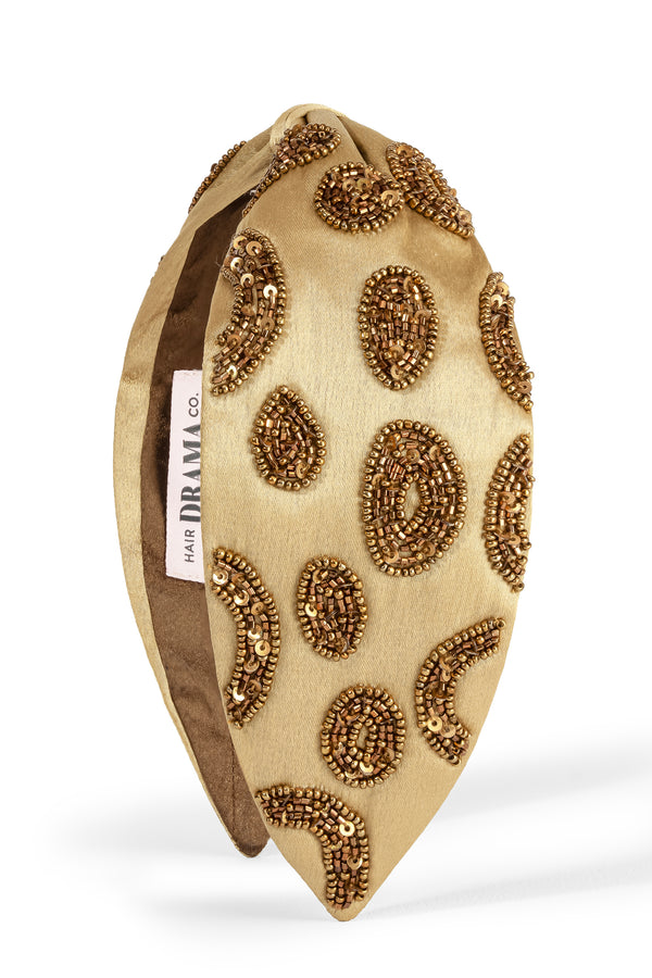 Champagne Paisley Headband