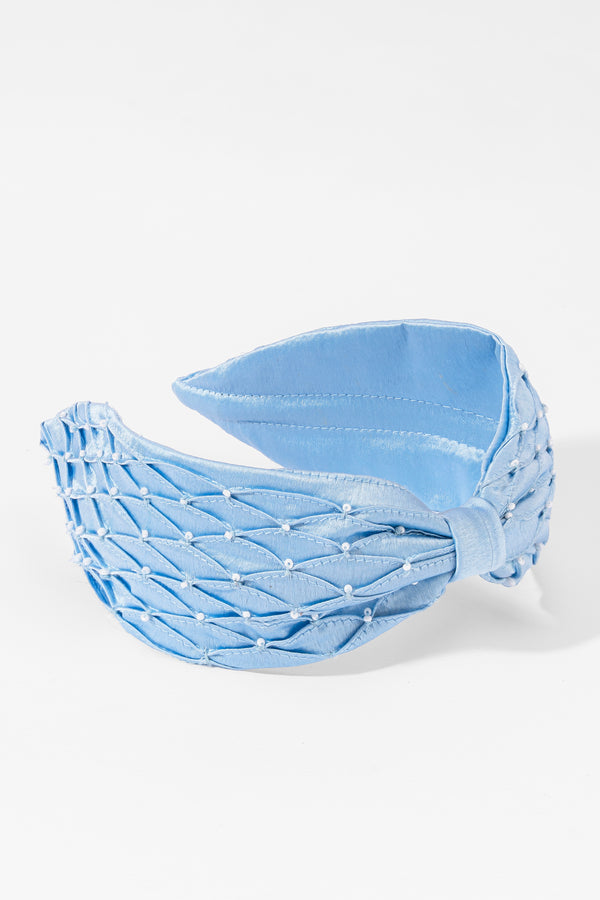 Blue Pin Tuck knotted band