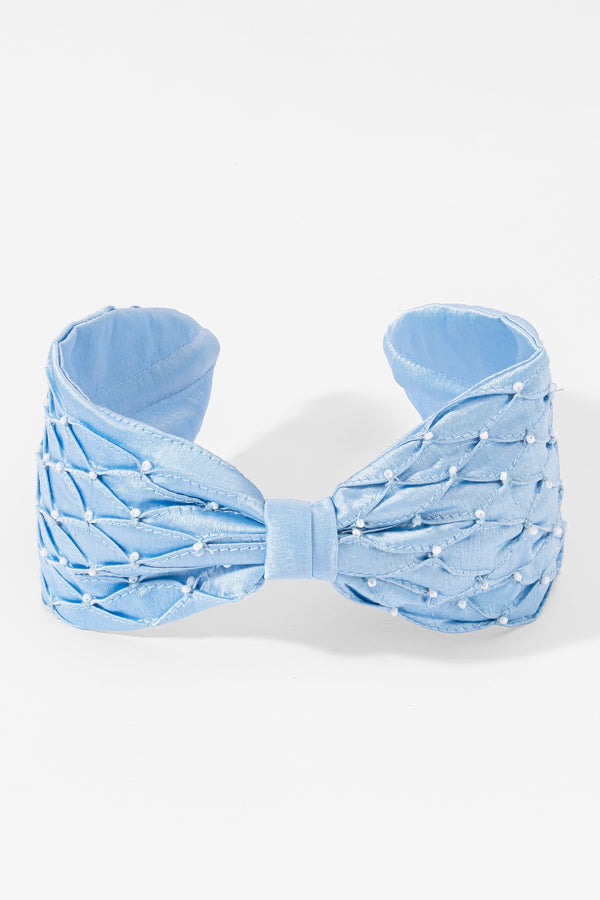 Blue Pin Tuck knotted band