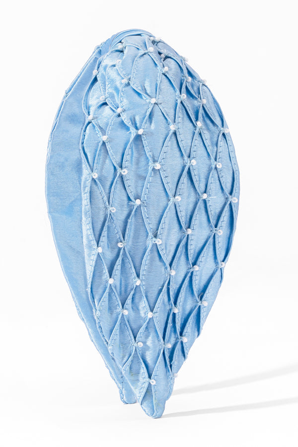 Blue Pin Tuck knotted band