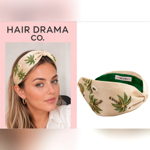 Coconut Charm Beaded Headband – Beige