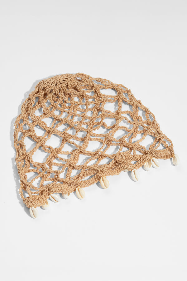 Sun-Kissed Shell Veil - CROCHET BEANIE