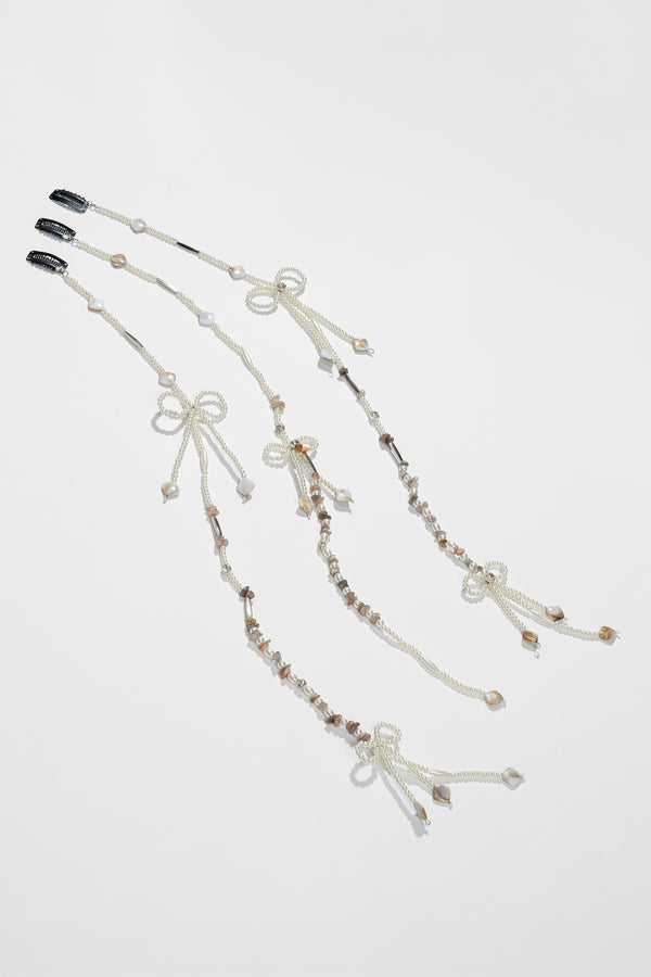 Diva Drapes Crystal & Pearl Tassels Braid Chain
