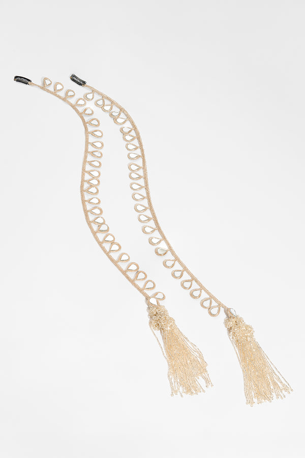 Mirror Tassel Gold Braid Chain - Set of 2
