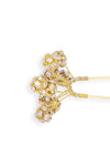 Set of 4 Embellished Pearls U Pins - Gold