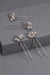 Set of 4 Embellished Pearls U Pins - Silver