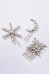 Set of 3 Celestia Crystal Hair Pins - Silver