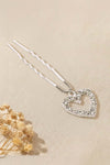 Crystal Heart Silver Pin (SINGLE)