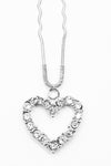 Crystal Heart Silver Pin (SINGLE)