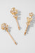 Iris Hair Pins - Set of 3 - Gold