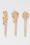Iris Hair Pins - Set of 3 - Gold