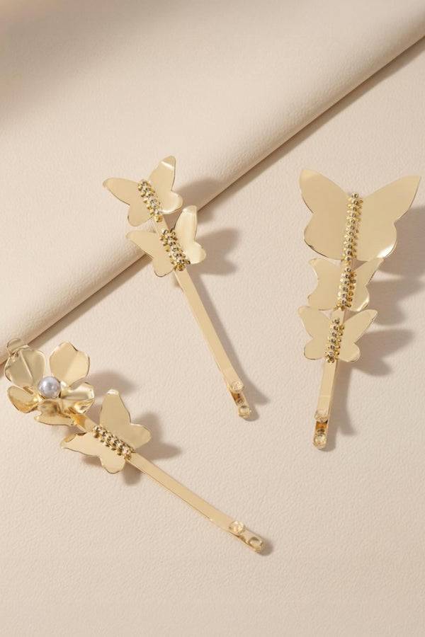 Ivy Hair Pins - Set of 3 - Gold