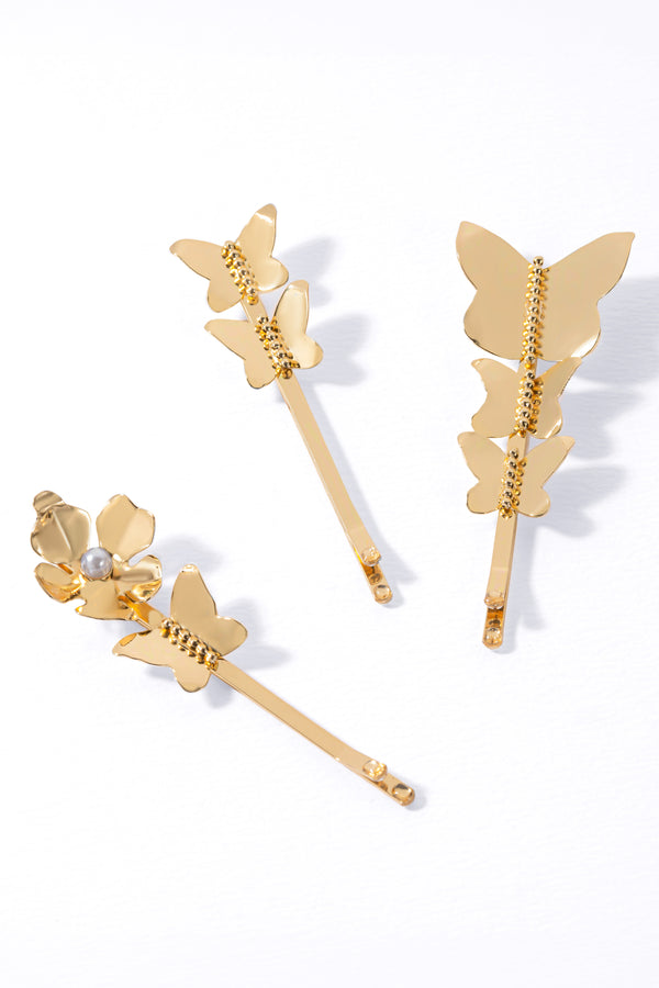Ivy Hair Pins - Set of 3 - Gold