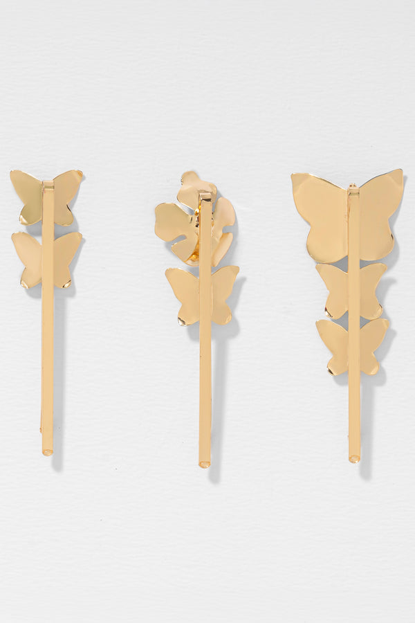 Ivy Hair Pins - Set of 3 - Gold