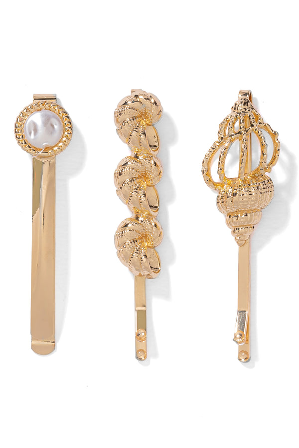 Selene Hair Pins - Set of 3 - Gold