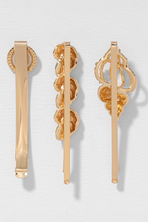 Selene Hair Pins - Set of 3 - Gold