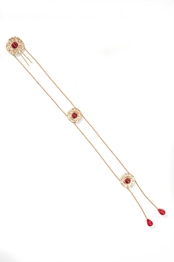 Scarlet Cascade Hair Chain