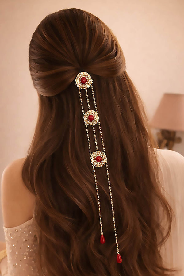 Scarlet Cascade Hair Chain