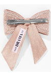 Blush Diamond Beaded Hair Bow