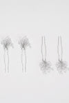 Set of 4 Crystal Pearl U Pins - Silver
