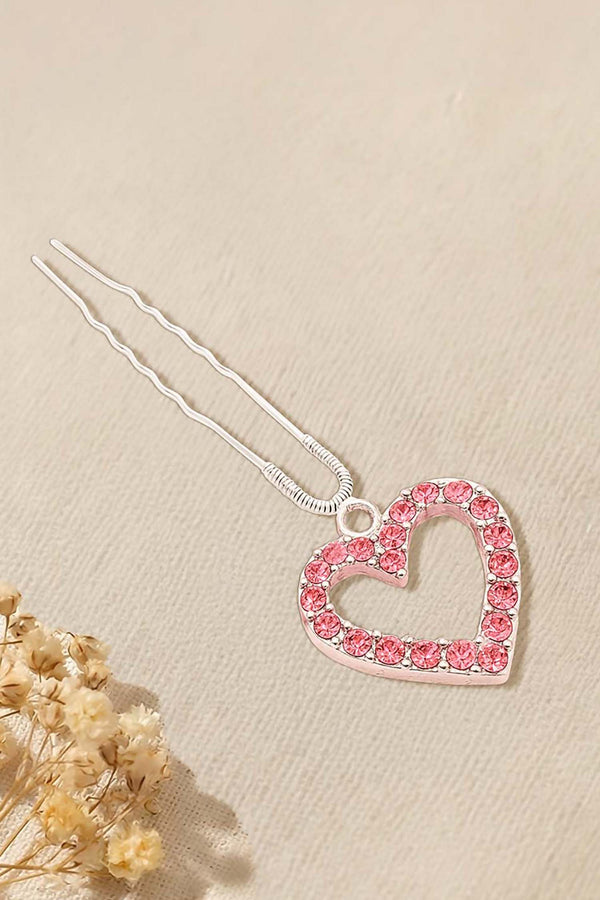 Crystal Heart Pink Pin (Single)