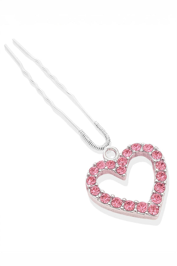 Crystal Heart Pink Pin (Single)