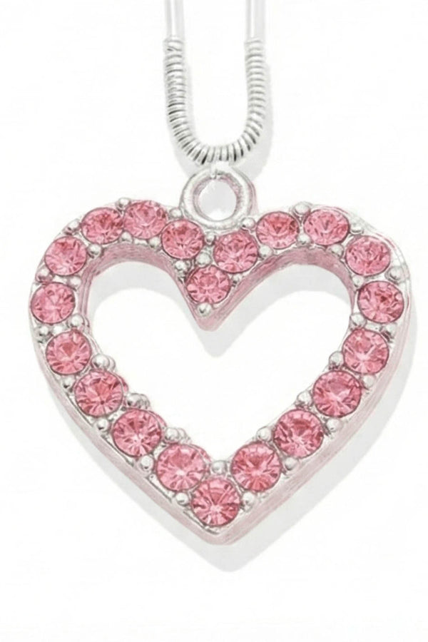 Crystal Heart Pink Pin (Single)
