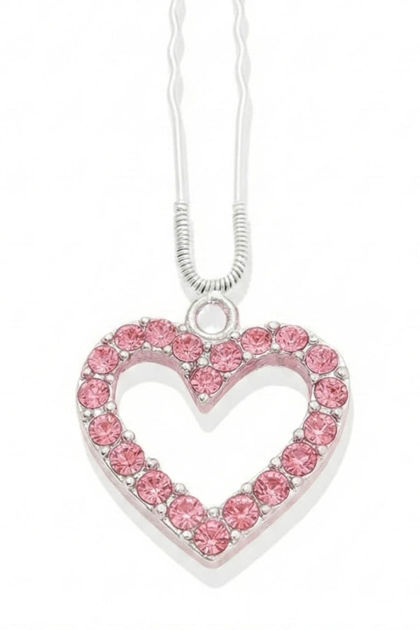 Crystal Heart Pink Pin (Single)