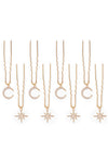 Celestia Golden Star & Moon Hair Pins - Set of 8