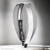 Black Mesh Hair Band with Silver Ribbon