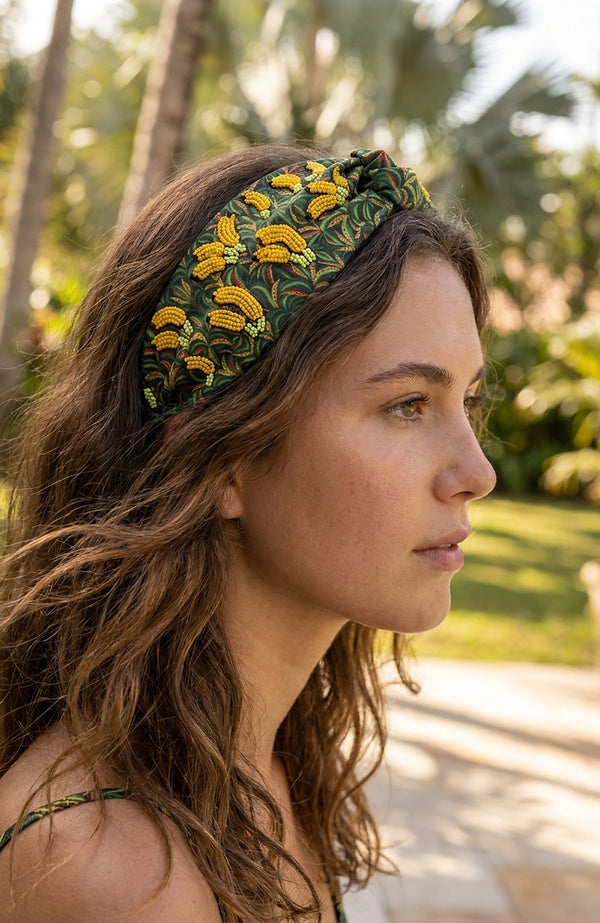 Tropical Bloom Banana Knotted Headband