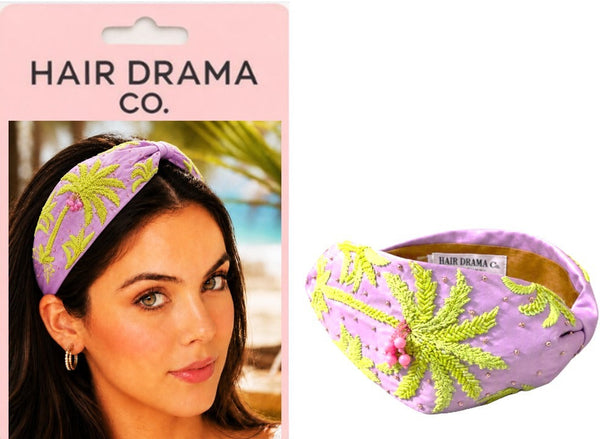Purple Palm Springs Embroidered Headband