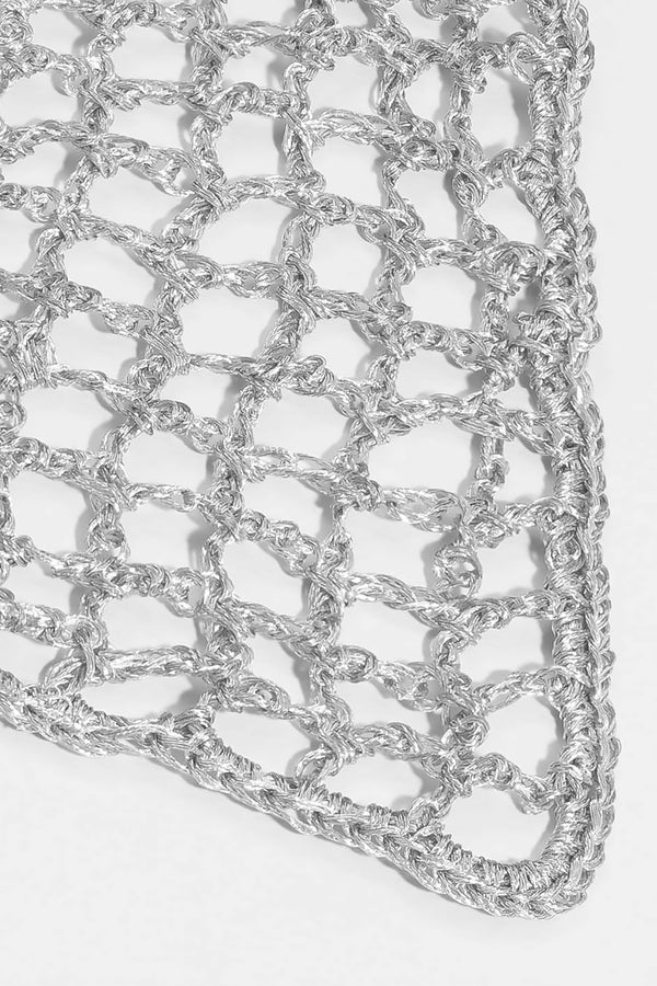 Bohemian Crochet Headscarf - Silver - Small